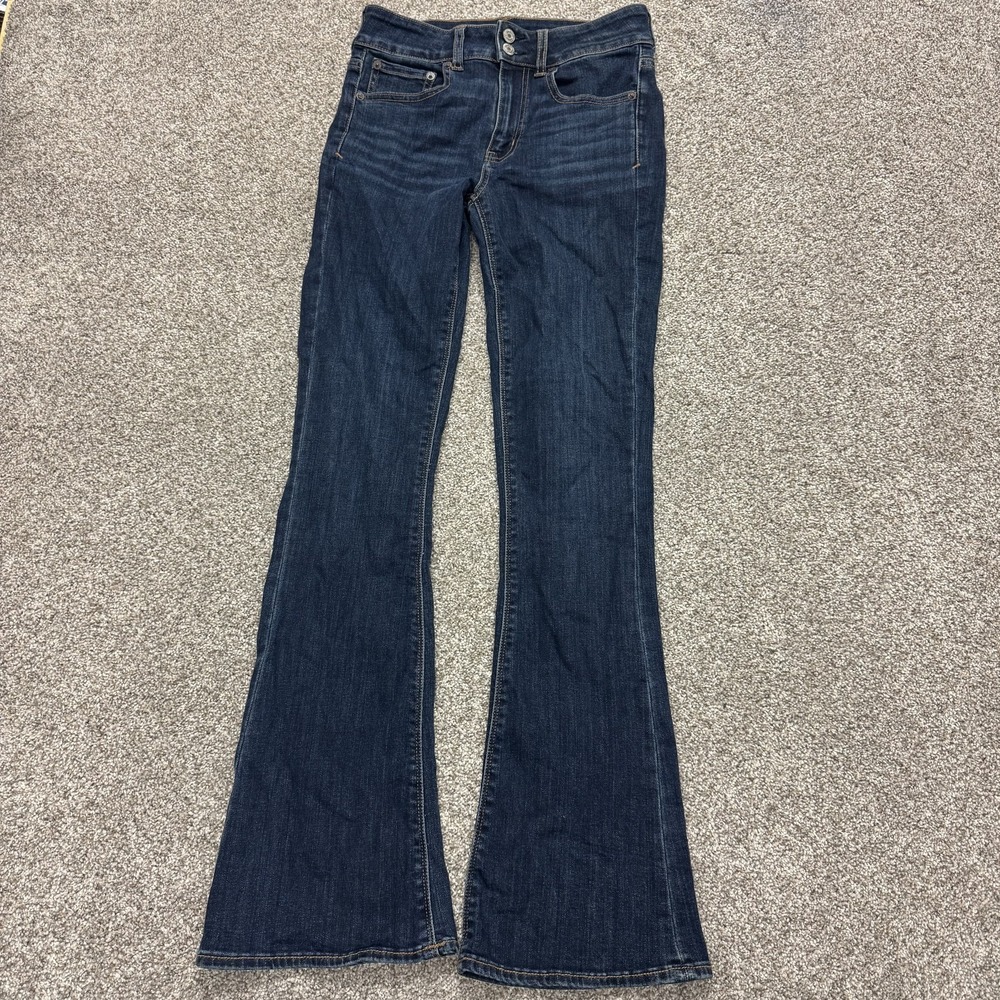 American Eagle Outfitters Hi-Rise Artist Flare Jeans Womens 4 Dark Wash Denim